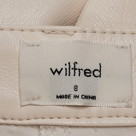 Aritzia Wilfred The Melina Super High-Rise Vegan Leather Pant White Cream 8 - Picture 9 of 16